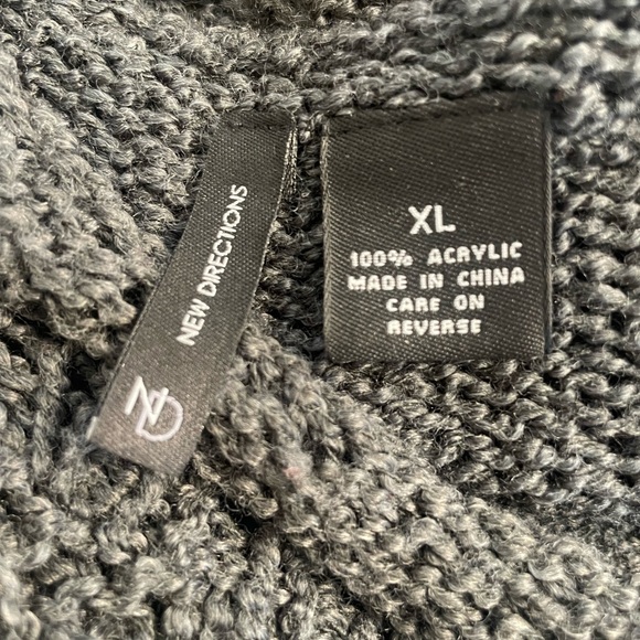 New Directions Charcoal Knit Cardigan - Picture 4 of 4